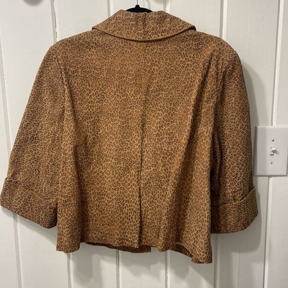 Suede leather, leopard bolero jacket - Picture 7 of 7